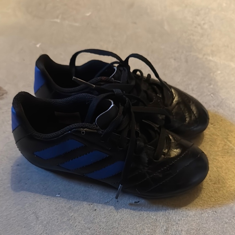 Adidas Kids Black and Blue Soccer Cleats